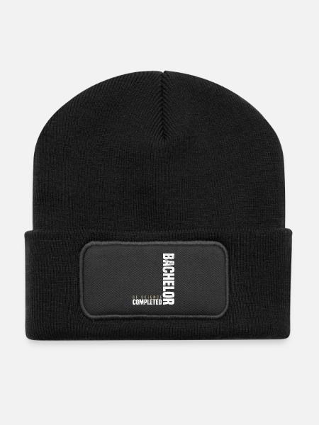 Bachelor of Science - Recycelte Patch Beanie - Schwarz