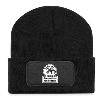 Rente Hausmeister Ehefrau Rentner T-Shirt - Recycelte Patch Beanie - Schwarz - Vorne