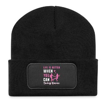 Swing Swing-Musik - Recycelte Patch Beanie - Schwarz - Vorne