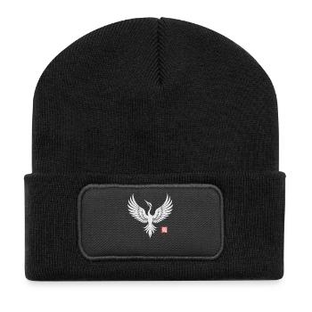 Crane Bird Japanese - Recycelte Patch Beanie - Schwarz - Vorne