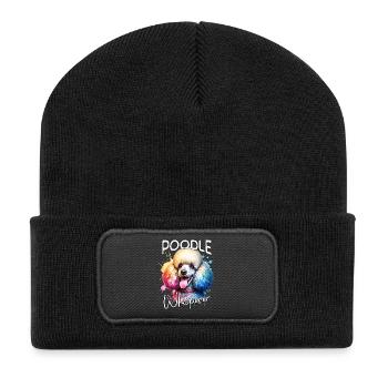 Pudel Flüsterer - Recycelte Patch Beanie - Schwarz - Vorne