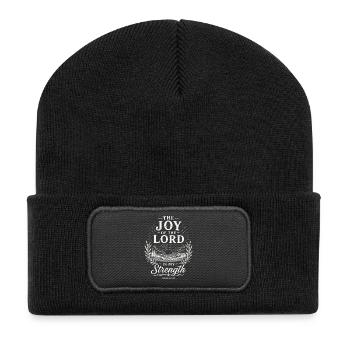 Freude an der Stärke des Herrn - Recycelte Patch Beanie - Schwarz - Vorne