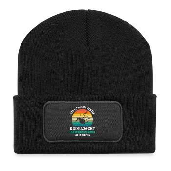 Dudelsackspieler Dudelsack Männer Geschenk - Recycelte Patch Beanie - Schwarz - Vorne