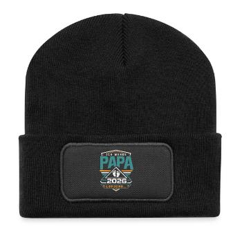 Ich werde Papa Werdender Vater - Recycelte Patch Beanie - Schwarz - Vorne