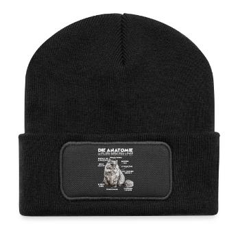 Perserkatzen T | Perserkatze Katzen Perser Katze - Recycelte Patch Beanie - Schwarz - Vorne