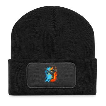 Muay Thai Kampfsport Kickboxer Mädchen Kickboxen  - Recycelte Patch Beanie - Schwarz - Vorne