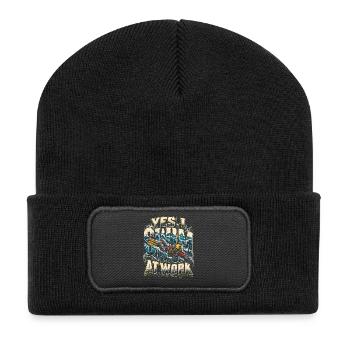 Rettungsschwimmer Wasserrettung Yes I Swim At Work - Recycelte Patch Beanie - Schwarz - Vorne