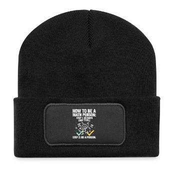 Wie man ein Mathe-T-Shirt wird - Recycelte Patch Beanie - Schwarz - Vorne