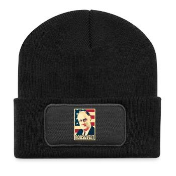 Geschichte des amerikanischen Präsidenten Franklin D. Roosevelt - Recycelte Patch Beanie - Schwarz - Vorne