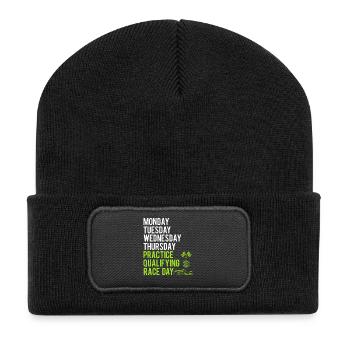 Trainingsqualifikationsrenntag – Rennwochenende - Recycelte Patch Beanie - Schwarz - Vorne