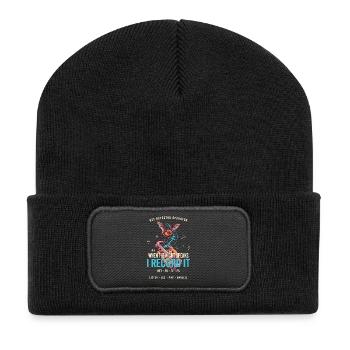 Nachtstimmen Fledermaus Aufnahme - Recycelte Patch Beanie - Schwarz - Vorne