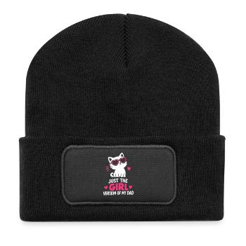 Mädchenversion meines Vaters - Recycelte Patch Beanie - Schwarz - Vorne