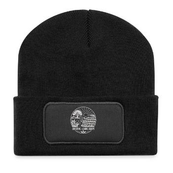 Beobachten Lernen Anpassen - Recycelte Patch Beanie - Schwarz - Vorne