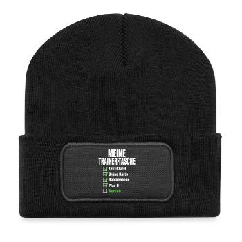 Handball Trainer Tasche – Taktiktafel & Plan B - Recycelte Patch Beanie - Schwarz - Vorne