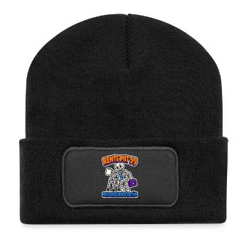 Rente mit 99 - mein gruseligstes Kostüm - Recycelte Patch Beanie - Schwarz - Vorne