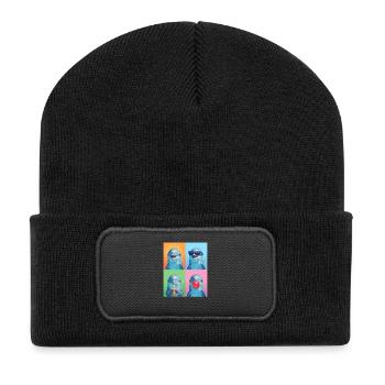 Delfine Delfin - Recycelte Patch Beanie - Schwarz - Vorne