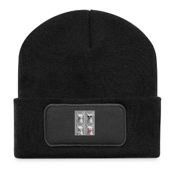 Wüstenfuchs Fennek - Recycelte Patch Beanie - Schwarz - Vorne