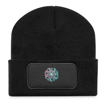  Keltisches Herz Mit Blumen Und Verschlungenen - Recycelte Patch Beanie - Schwarz - Vorne