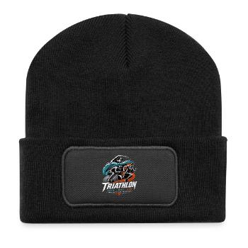 Triathlon - Recycelte Patch Beanie - Schwarz - Vorne