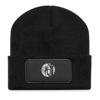 Arborist Moon – Baumpfleger, Baumpfleger, Baumschneider - Recycelte Patch Beanie - Schwarz - Vorne