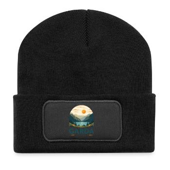 Garda Italy Alpine Lake - Recycelte Patch Beanie - Schwarz - Vorne