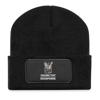 Teigglas: Sauerteig-Vibe - Recycelte Patch Beanie - Schwarz - Vorne