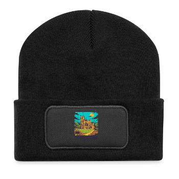 City Vintage Exeter Cathedral Devon England Sept - Recycelte Patch Beanie - Schwarz - Vorne