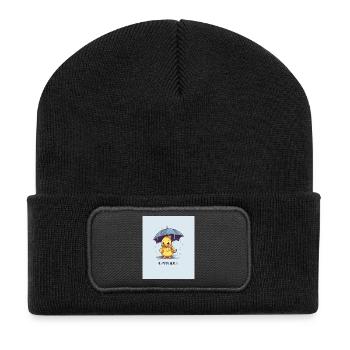 Nice Weather for Ducks – Enten Poster - Recycelte Patch Beanie - Schwarz - Vorne