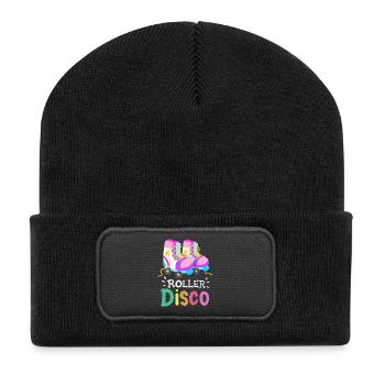 Rollschuhe Disco - Recycelte Patch Beanie - Schwarz - Vorne