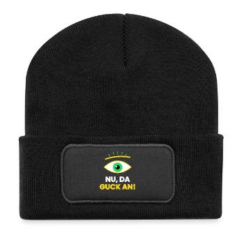 Sächsisch Nu freilich Sachsen - Recycelte Patch Beanie - Schwarz - Vorne