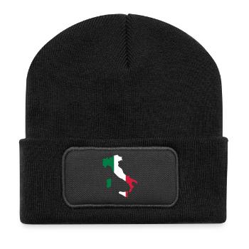 Italy - Recycelte Patch Beanie - Schwarz - Vorne