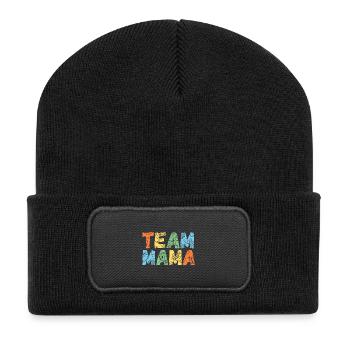 Mother Team Mom - Recycled Patch Beanie - black - Front