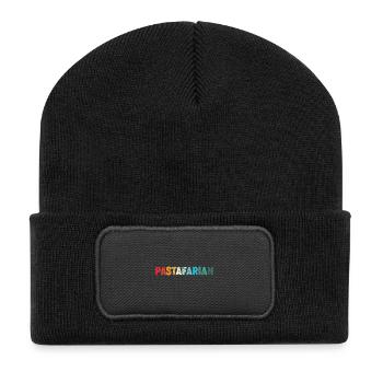 Flying Spaghetti Monster Pastafari FSM Atheist - Recycled Patch Beanie - black - Front