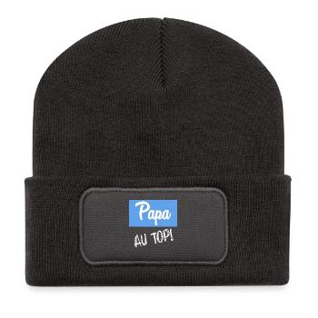 FÊTE DES PÈRES - Beanie recyclé à patch - charbon - Devant