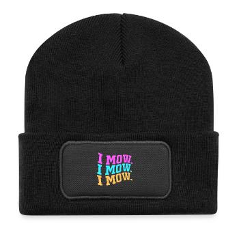 Pelouse (prairie) Tondeuse à gazon - Beanie recyclé à patch - noir - Devant