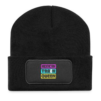Mexican Train Domino - Recycelte Patch Beanie - Schwarz - Vorne