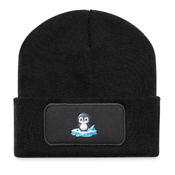 Pingouin, réchauffement climatique et fonte des glaces dans le désert - Beanie recyclé à patch - noir - Devant
