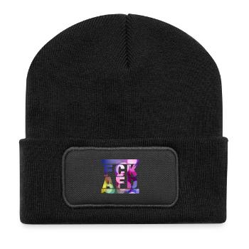 FCK AFD - Zeichen setzen gegen Rechts, Gegen Nazis - Recycelte Patch Beanie - Schwarz - Vorne