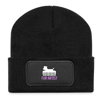 Toiletteur pour chiens - Beanie recyclé à patch - noir - Devant