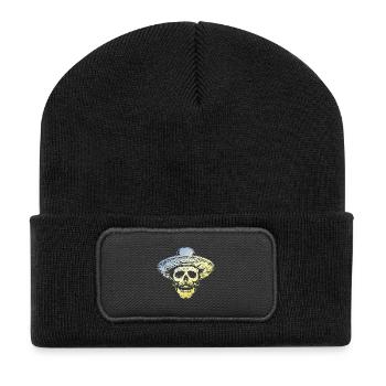 Mexikaner Skull - Recycelte Patch Beanie - Schwarz - Vorne