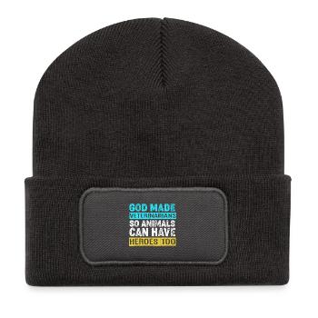 Tierarzt Tiermedizin Veterinär Tierärztin - Recycelte Patch Beanie - Dunkelgrau - Vorne