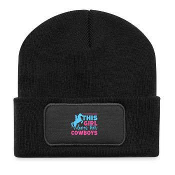 Western Rider This Girl Loves Her Cowboys Cowgirls - Recycled Patch Beanie - black - Front