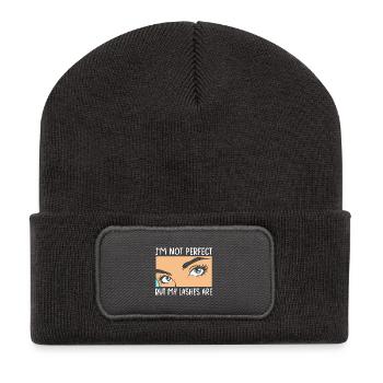 Make-up Cosmetics Beautician - Recycled Patch Beanie - dark grey - Front