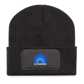 ALS nerve disease - Recycled Patch Beanie - dark grey - Front