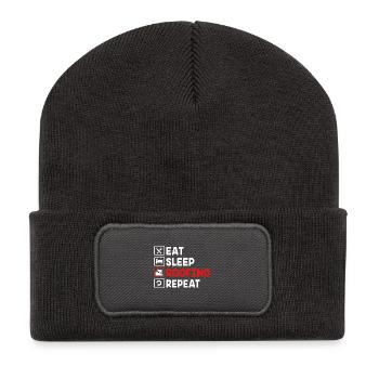 Dachdecker Handwerker Beruf Spruch - Recycelte Patch Beanie - Dunkelgrau - Vorne