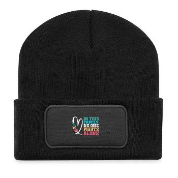 Hirnschlag Schlaganfall - Recycelte Patch Beanie - Schwarz - Vorne