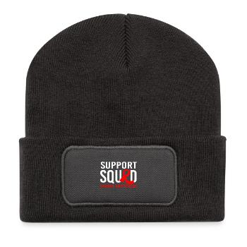 Hirnschlag Schlaganfall - Recycelte Patch Beanie - Dunkelgrau - Vorne