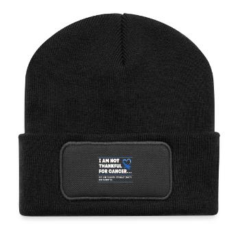 Darm Krebs Dickdarm - Recycelte Patch Beanie - Schwarz - Vorne