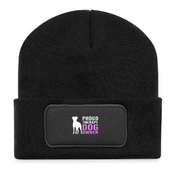 Thérapeute Thérapie canine Thérapie canine Dresseur de chiens - Beanie recyclé à patch - noir - Devant