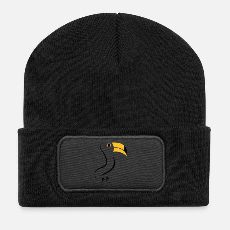 toucan silhouette - Recycelte Patch Beanie - Schwarz